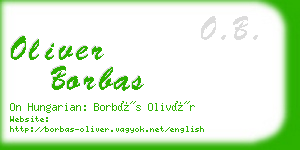 oliver borbas business card